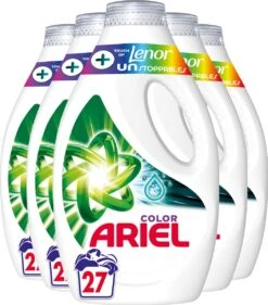 Ariel Vloeibaar Wasmiddel + Touch Van Lenor Unstoppables - 5 X 27 Wasbeurten - Voordeelverpakking
