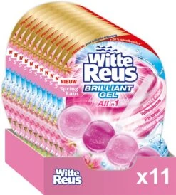 Witte Reus Brilliant Gel Allin1 Toiletblok - Spring Rain - WC Blokjes Voordeelverpakking - 11 Stuks