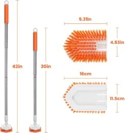 Merkloos Badkamer Reinigingsborstel - Badkamerschrobborstel - Reinigingsborstel - Met Afneembare Telescopische Handgreep En 180° Verstelbare Gezamenlijke Reinigingsborstel - Lange Steel 107 Cm -Levensrandproducten 1126x1200 1