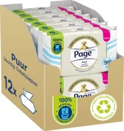 Page Puur Vochtig Toiletpapier - Extra Duurzaam Vochtig Wc Papier - 12 X 38 Stuks - Voordeelverpakking -Levensrandproducten 1140x1200 3