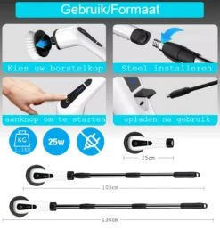 Merkloos Scrubclean Elektrische Schoonmaakborstel-7 In 1 Schrobber Met Steel-2 Standen Poetsmachine-max 130cm-badkamer/keuken/auto +gratis Houder 13 Merkloos Scrubclean Elektrische Schoonmaakborstel-7 In 1 Schrobber Met Steel-2 Standen Poetsmachine-max 130cm-badkamer/keuken/auto +gratis Houder -Levensrandproducten 1150x1200 2