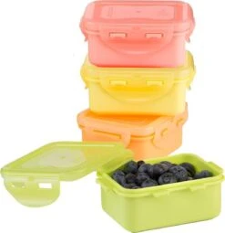 Lock&Lock (mini) Vershoudbakjes Set Met Deksel - Snackdoosjes - Snackbox - Set Van 4 Stuks - Kinderen - Lekvrij - BPA Vrij - Klein - 180 Ml - Multicolor -Levensrandproducten 1163x1200 5