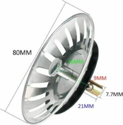 Afvoerzeef Roestvrijstaal - Gootsteen Zeef - Gootsteen Stopper - RVS - 80mm -Levensrandproducten 1184x1200 1