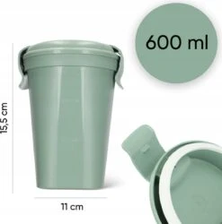 Curver Lunch & Go Beker - Magnetronbestendig - Lunchbeker – Muesli Beker - Soepbeker - Yoghurt Beker To Go – LunchBox - KoffieBeker - Salade Lunchbox - 0,6l – Groen -Levensrandproducten 1186x1200 7