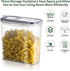 TNM Luxe Luchtdichte Voorraadbussen Set Zwart (4x2,5L), Voorraadpotten, Voedselcontainer Met Deksel, Vershouddoos -Levensrandproducten 1187x1200 4