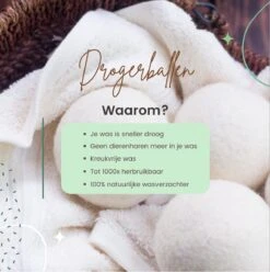 Geniet Van Gemak® | Herbruikbare Wollen Drogerballen | Wasbollen | Schaapswol | Duurzame En Energiebesparende Wasballen | 6 XL Drogerballen -Levensrandproducten 1195x1200
