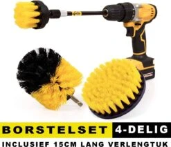 Professionele 4 Delige Borstelset Voor De Boormachine Incl. Verlengstuk, Deze Schoonmaak Schuurborstel Elektrisch Opzetborstel Schrobborstel Set Is Geschikt Als Schrobber Voor Badkamer, Auto, Keuken En Tuin -Levensrandproducten 1200x1034 1