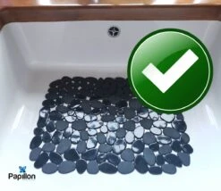 Merkloos Papillon - Gootsteenmat - 40x30 Cm - Kiezels Zwart -Levensrandproducten 1200x1039