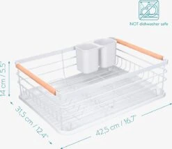 Navaris Afdruiprek Met Uitneembare Bestekhouder - Afwasrek Met Losse Lekbak - Vaatwasrek Met Plateau - Voor Bestek, Borden, Schalen En Pannen -Levensrandproducten 1200x1040 2
