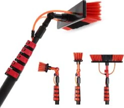 Merkloos Telescoopsteel Ramenwassen 4,6M - Met Borstel & Waterdoorvoer - Voor Ramen - Watertoevoer - Borstel -Levensrandproducten 1200x1051 2