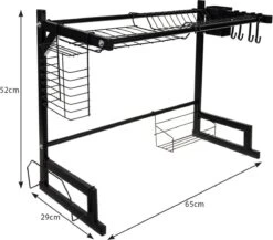 Afdruiprek Droger Zwart Voor Bestek Boven De Gootsteen 65 Cm X 29 Cm X 52 Cm -Levensrandproducten 1200x1052