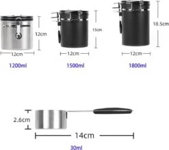 Koffiebonen Opbergbus- Koffiebonen Bewaren - Nieuw Voedsel Bewaren - Kitchen Merchandise - Vooraadbus - Bewaardozen - Kitchen Merchandise - 1.8L Vooraadpot - Voorraadpotten - Gebroken Wit Kleur - Opslagtank Voor Gedroogd Fruit- Opslag Van Koffiebonen -Levensrandproducten 1200x1071 2