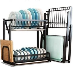 Doogo® Afdruiprek Met Lekbak 2 Laags – Inklapbaar - Muur Hangen Mogelijke - Afwasrek – Met 2 Lekbakken – Extra Accessories Voor Servies En Snijplanken - RVS 15 Doogo® Afdruiprek Met Lekbak 2 Laags – Inklapbaar - Muur Hangen Mogelijke - Afwasrek – Met 2 Lekbakken – Extra Accessories Voor Servies En Snijplanken - RVS -Levensrandproducten 1200x1095