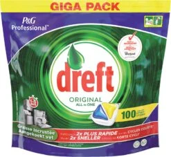 Dreft - Original - All In One - Vaatwastabletten - Citroen - 100 Stuks -Levensrandproducten 1200x1101