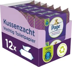 Page Vochtig Toiletpapier - 12 X 38 Stuks - Kussenzacht Vochtig Wc Papier - Voordeelverpakking -Levensrandproducten 1200x1106 4