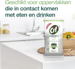 Cif Disinfect & Shine Wipes Doden 99,99% Van De Bacteriën Original Desinfecterende Schoonmaakdoekjes, Van 100% Biologisch Afbreekbaar Textiel 5 X 75 Doekjes -Levensrandproducten 1200x1118
