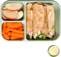 Lock&Lock Lunchbox - Bento Box - Salade Lunchbox - Met 3 Compartimenten - Met Dressing/Saus Bakje - Volwassenen En Kinderen - To Go - Lekvrij - BPA Vrij - 1,5 Liter - Groen -Levensrandproducten 1200x1120 2