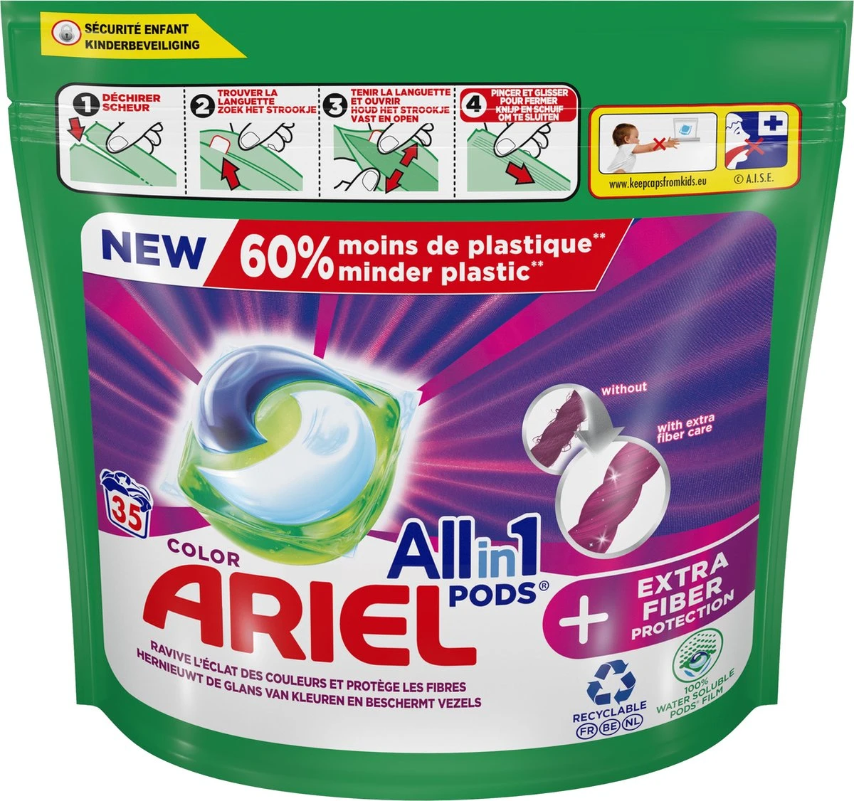 Ariel All In 1 Wasmiddel Pods + Extra Vezelbescherming - Voordeelverpakking 3 X 35 Wasbeurten 8 Ariel All In 1 Wasmiddel Pods + Extra Vezelbescherming - Voordeelverpakking 3 X 35 Wasbeurten - Afbeelding 8