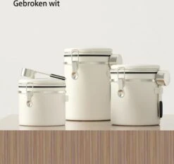 Koffiebonen Opbergbus- Koffiebonen Bewaren - Nieuw Voedsel Bewaren - Kitchen Merchandise - Vooraadbus - Bewaardozen - Kitchen Merchandise - 1.8L Vooraadpot - Voorraadpotten - Gebroken Wit Kleur - Opslagtank Voor Gedroogd Fruit- Opslag Van Koffiebonen -Levensrandproducten 1200x1126 5