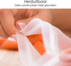 Merkloos Siliconen Vershoudzakken - 10 Stuks - Diepvrieszakken - Lekvrij - Boterhamzak Herbruikbaar - Bewaarzakjes - Duurzaam - Hersluitbaar -Levensrandproducten 1200x1129 8