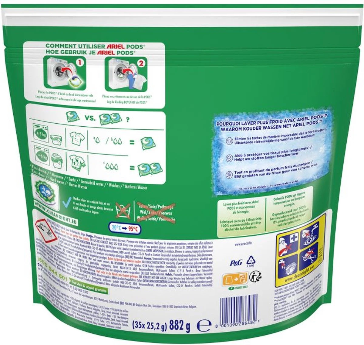 Ariel All In 1 Wasmiddel Pods + Extra Vezelbescherming - Voordeelverpakking 3 X 35 Wasbeurten 2 Ariel All In 1 Wasmiddel Pods + Extra Vezelbescherming - Voordeelverpakking 3 X 35 Wasbeurten - Afbeelding 2