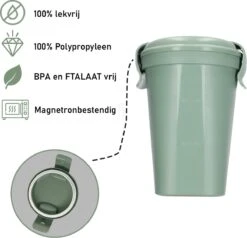 Curver Lunch & Go Beker - Magnetronbestendig - Lunchbeker – Muesli Beker - Soepbeker - Yoghurt Beker To Go – LunchBox - KoffieBeker - Salade Lunchbox - 0,6l – Groen -Levensrandproducten 1200x1157 3