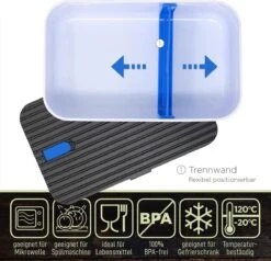 IFancy Lunchbox Tasty - Bento Lunch Box 1000ml - Dicht & Lekvrij Voor Kinderen & Volwassenen - Kantoor & School - BPA Vrij - Vaatwasser Magnetron & Vriezer Lunch Box (Blauw) 9 IFancy Lunchbox Tasty - Bento Lunch Box 1000ml - Dicht & Lekvrij Voor Kinderen & Volwassenen - Kantoor & School - BPA Vrij - Vaatwasser Magnetron & Vriezer Lunch Box (Blauw) -Levensrandproducten 1200x1157 4