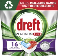 Dreft Platinum Plus All In One Machine Clean - Vaatwastabletten - 5 X 16 Tabletten -Levensrandproducten 1200x1160 6