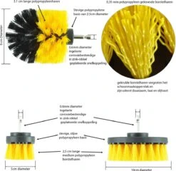 Merkloos Kibani 3 Delige Borstelset Voor Boormachine - Schrobborstel - Polypropyleen - Borstel Boormachine - Schuurborstel - Automatische Reiniging - Reinigingsborstels Voor Boormachine - Schoonmaakborstel -Levensrandproducten 1200x1164 7
