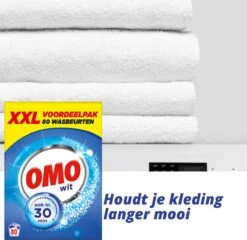 Omo Wit XXL Waspoeder 80 Wasbeurten -Levensrandproducten 1200x1165 2