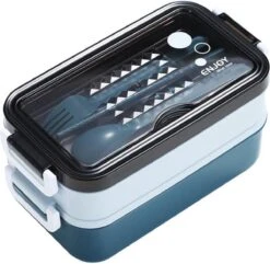 Lunchbox - Meal Prep Bakjes - Lunch Box Met Deksel - Meal Prep – Bento Box - Lunchtrommel Met Bestek Blauw -Levensrandproducten 1200x1170 8