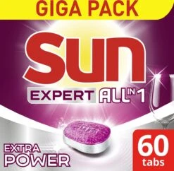 SUN® Sun Expert All-in 1 Vaatwastabletten - 60 Tabletten - Voordeelverpakking -Levensrandproducten 1200x1174 1