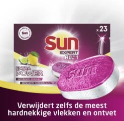 SUN® Sun All-In-1 Extra Power Lemon Vaatwastabletten - 6 X 23 Tabletten - Voordeelverpakking -Levensrandproducten 1200x1176 2