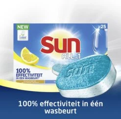 SUN® Sun All-In-1 Citroen Vaatwastabletten - 7 X 24 Tabletten - Voordeelverpakking -Levensrandproducten 1200x1176