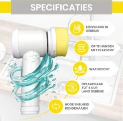Lenga Elektrische Schoonmaakborstel - 5 In 1 Borstel - Oplaadbaar - Wasborstel - Schoonmaakmiddelen - Schrobborstels -Levensrandproducten 1200x1179 3
