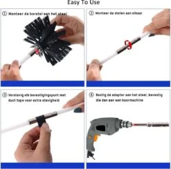 Kibani Schoorsteenborstel 9 Meter - Schoorsteenreiniger - Schoorsteenveger - Schoorsteenveegset - Schoorsteen Borstel - Veegkit - Borstelset Voor Boormachine - Boormachine -Levensrandproducten 1200x1189 9