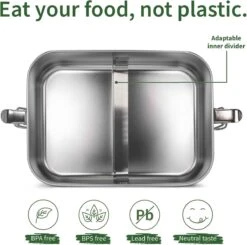 Bamboe Lunch Box 1400 Ml | Broodbox | Ecologisch | Roestvrijstalen Lunchbox | Bentobox No Leak | Smaakloos | Bamboe Grote Broodtrommel | Lunchbox Volwassenen | Lunchbox RVS Bamboe | Bambaw -Levensrandproducten 1200x1190 9