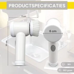 Lenga Elektrische Schoonmaakborstel - 5 In 1 Borstel - Oplaadbaar - Wasborstel - Schoonmaakmiddelen - Schrobborstels -Levensrandproducten 1200x1197 27