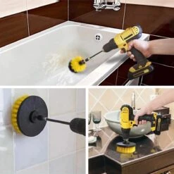 Merkloos 4-delige Borstelset Voor Boormachine - Inclusief Verlengstuk - Opzetborstels - Schrobborstel - Schuurborstel - Schoonmaakborstel - Tapijtreiniger - Brush - Geel - Gratis Verzending -Levensrandproducten 1200x1199 23