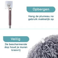 ForDig 7-Delige Plumeau Set - Duster Met Telescoopsteel Uitschuifbaar Tot 250 Cm - Inclusief Ragebol / Voegenborstel / Microvezel Doek / Chenille Borstel - Wasbaar - 360 Graden Draaibaar -Levensrandproducten 1200x1200 1383