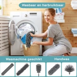 ForDig 7-Delige Plumeau Set - Duster Met Telescoopsteel Uitschuifbaar Tot 250 Cm - Inclusief Ragebol / Voegenborstel / Microvezel Doek / Chenille Borstel - Wasbaar - 360 Graden Draaibaar -Levensrandproducten 1200x1200 1384