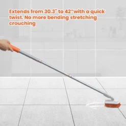 Merkloos Badkamer Reinigingsborstel - Badkamerschrobborstel - Reinigingsborstel - Met Afneembare Telescopische Handgreep En 180° Verstelbare Gezamenlijke Reinigingsborstel - Lange Steel 107 Cm -Levensrandproducten 1200x1200 1446