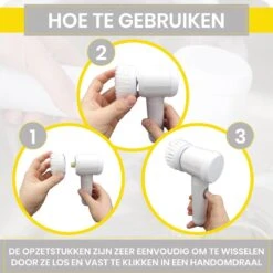 Lenga Elektrische Schoonmaakborstel - 5 In 1 Borstel - Oplaadbaar - Wasborstel - Schoonmaakmiddelen - Schrobborstels -Levensrandproducten 1200x1200 1454