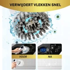 MostEssential Premium Elektrische Schoonmaakborstel 2023 Model – Elektrische Schrobber - Schrobborstel - Poetsmachine – Voor Badkamer Of Keuken - Inclusief 4 Borstelkoppen -Levensrandproducten 1200x1200 1477