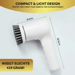 MostEssential Premium Elektrische Schoonmaakborstel 2023 Model – Elektrische Schrobber - Schrobborstel - Poetsmachine – Voor Badkamer Of Keuken - Inclusief 4 Borstelkoppen -Levensrandproducten 1200x1200 1480