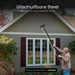 Merkloos Telescoopsteel Ramenwassen 4,6M - Met Borstel & Waterdoorvoer - Voor Ramen - Watertoevoer - Borstel -Levensrandproducten 1200x1200 1507