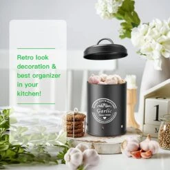 Professionele Bewaardozen - Set Van 3 - Voor Aardappels, Uien En Knoflook - Retro Design - Voorraadcontainer Van Metaal - Keukenopslag - Groentes Bewaren Voor Lange Tijd - Perfect Cadeau Voor In De Keuken -Levensrandproducten 1200x1200 1533