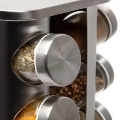 Pazzo Goods - Kruidenrek Staand - Kruidenrek Met Potjes - Zilver - RVS - Kruidenrek Draaibaar - 20 Kruidenpotjes - Inclusief Stickers & Stift - Kruiden Carrousel -Levensrandproducten 1200x1200 1557