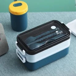 Lunchbox - Meal Prep Bakjes - Lunch Box Met Deksel - Meal Prep – Bento Box - Lunchtrommel Met Bestek Blauw -Levensrandproducten 1200x1200 1582