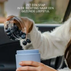 Coninx Yoghurtbeker To Go - Muesli Beker To Go - Lunchbeker - Mueslibeker 640ml ( 450ml+190ml ) - Blauw -Levensrandproducten 1200x1200 1605